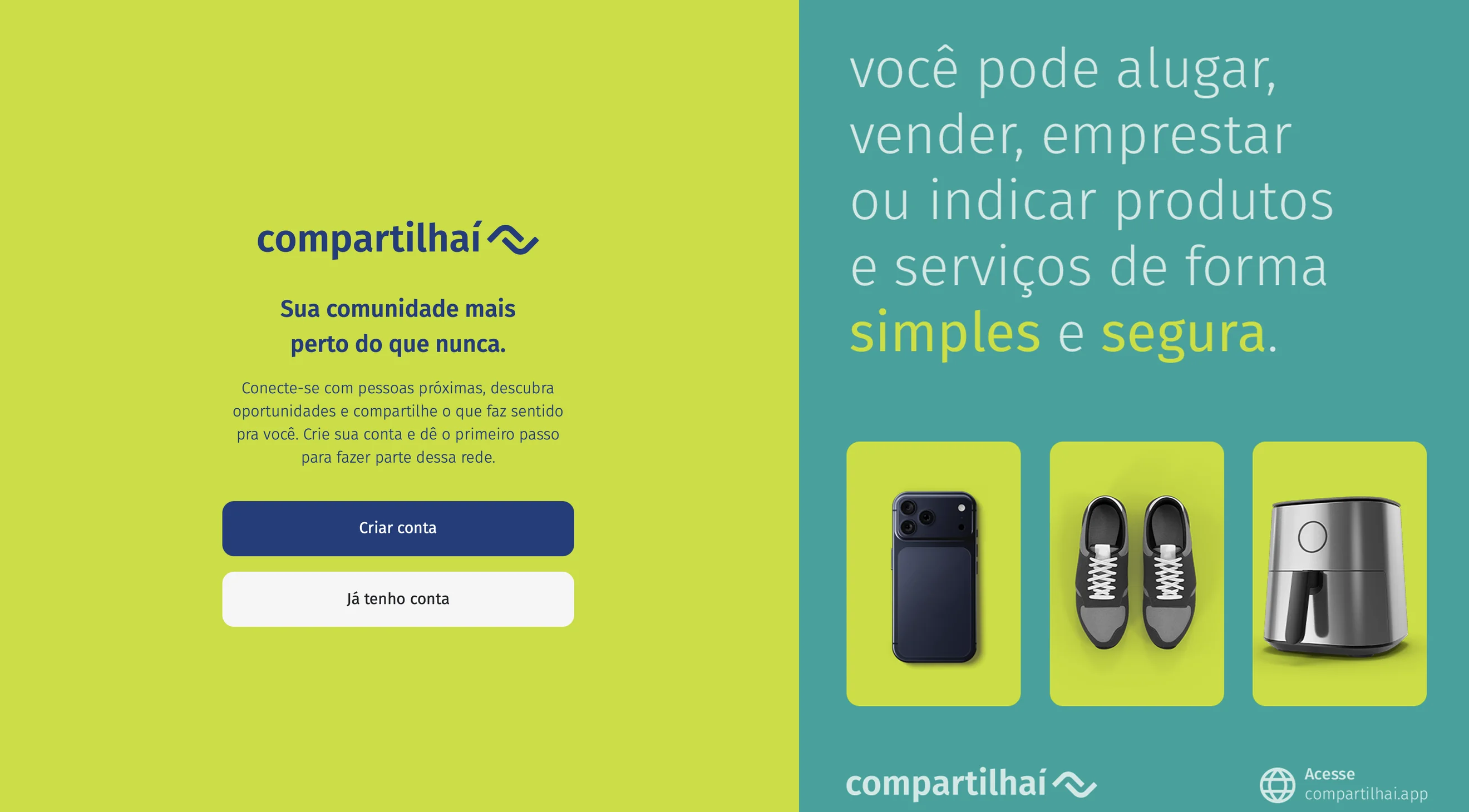 Compartilhaí — Landing pages e plataformas digitais